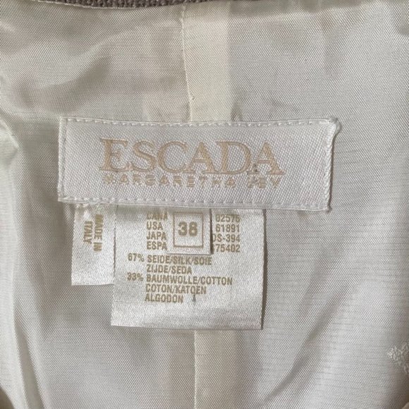 Vintage Escada by Margaretha Ley damask Tuxedo Vest Ivory size 38EU 6-8 US - Picture 7 of 12